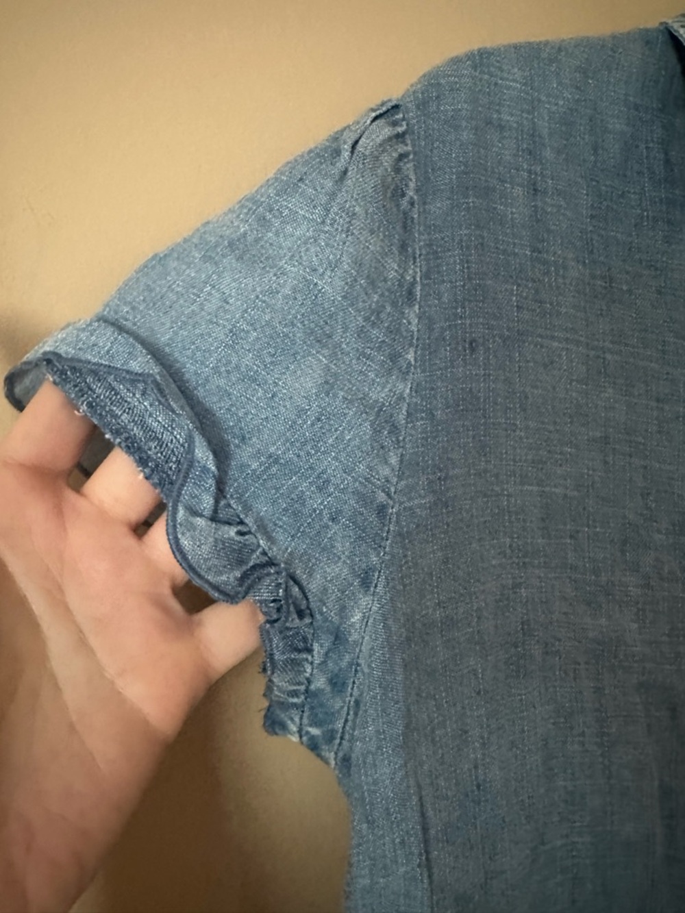 Light Wash Chambray Shirt Dress - Picture 4 of 5
